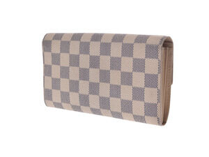 Louis Vuitton White wallet long Portefeuille Sarah Azur
